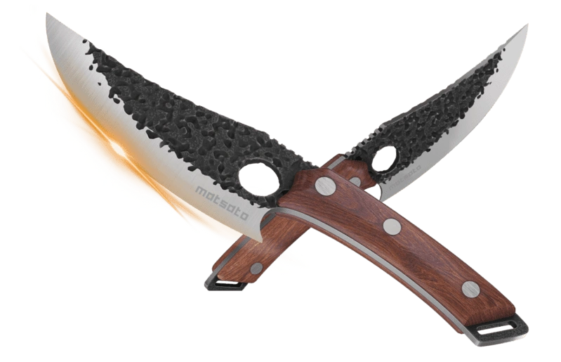 Matsato Hand-Forged Serbian Cleaver Knife — Pakkawood Handle High-Carbon Steel